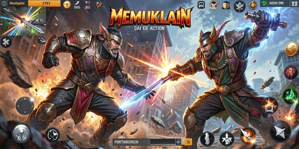 Tampilan aksi yang mendebarkan dalam gameplay 2757.
