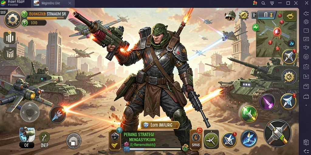 Tampilan gameplay seru di 555F dengan strategi dinamis.