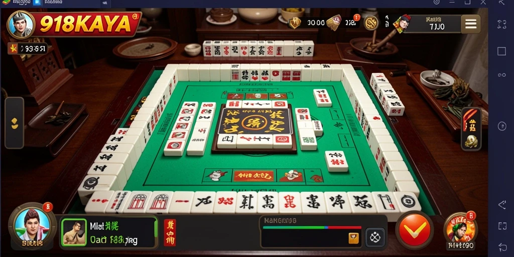 Tampilan gameplay 918KAYA dengan ubin Mahjong yang menarik.