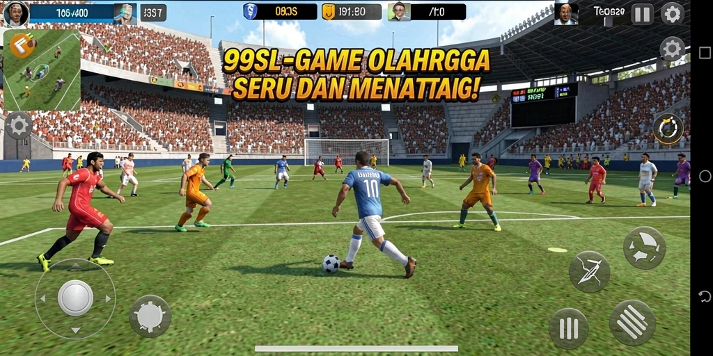 Tampilan gameplay seru di 99SL dengan aksi olahraga mendebarkan.