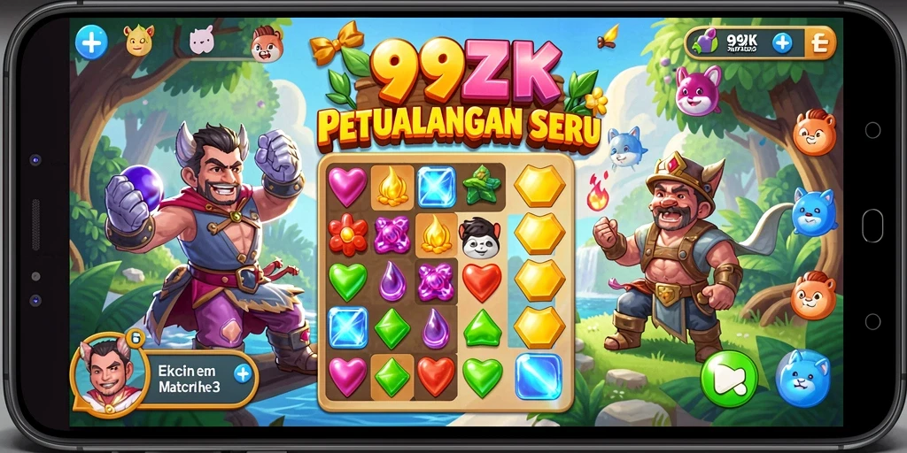 Tampilan menarik dalam gameplay seru Match-3 di 99ZK.
