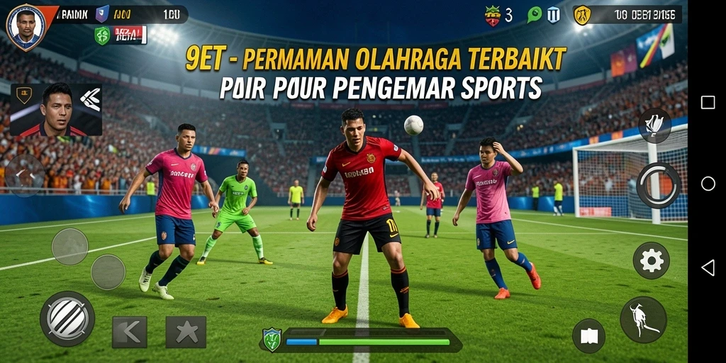 Tampilan aksi seru dalam game 9ET yang penuh olahraga.