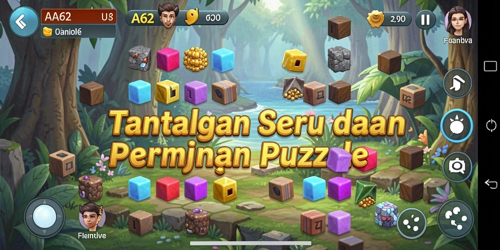 Tampilan menarik dari gameplay Puzzle AA62 dengan berbagai tantangan.