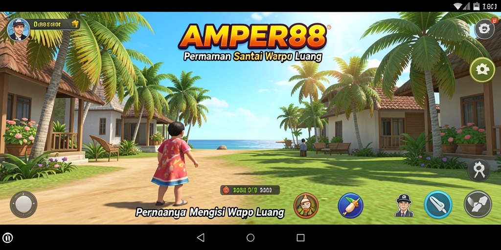 Screenshot utama AMPER88 menunjukkan gameplay seru dan tantangan menarik.