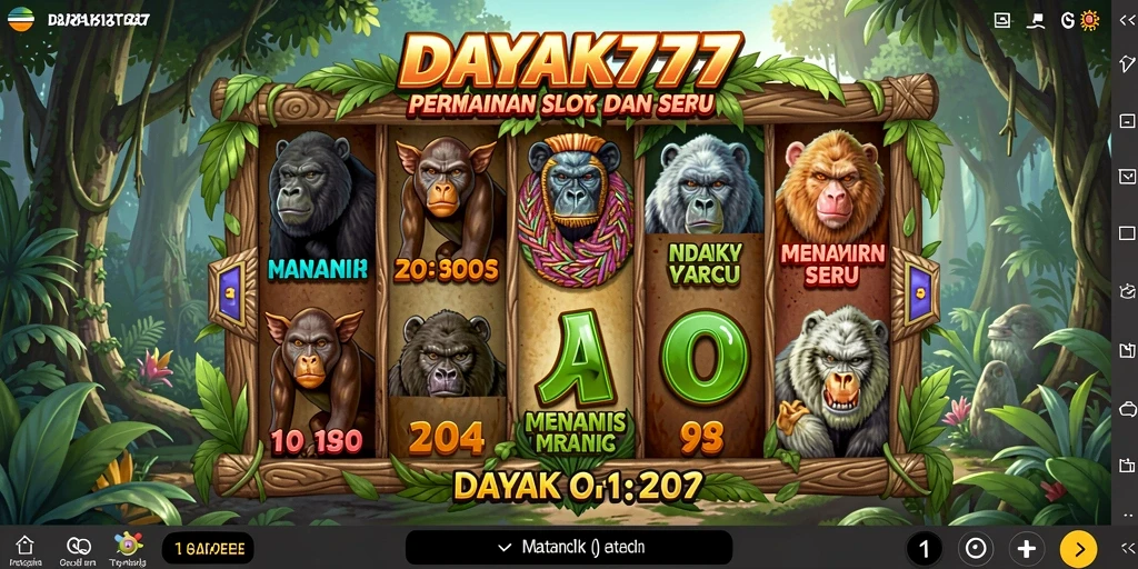 Tampilan gameplay menarik dari DAYAK777 yang penuh warna.