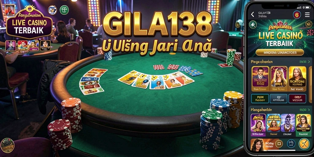 Screenshot GILA138 menampilkan dealer langsung dalam suasana Live Casino yang nyata.