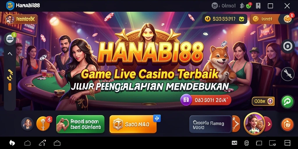 Screenshot gameplay HANABI88 menampilkan dealer profesional dalam aksi di permainan Live Casino.