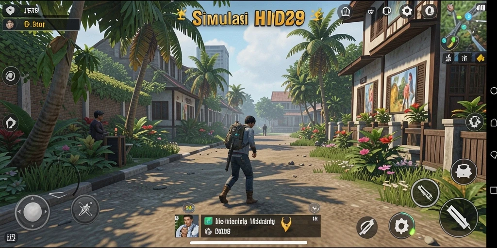 Screenshot gameplay JP6789 dengan karakter yang berinteraksi dalam simulasi.