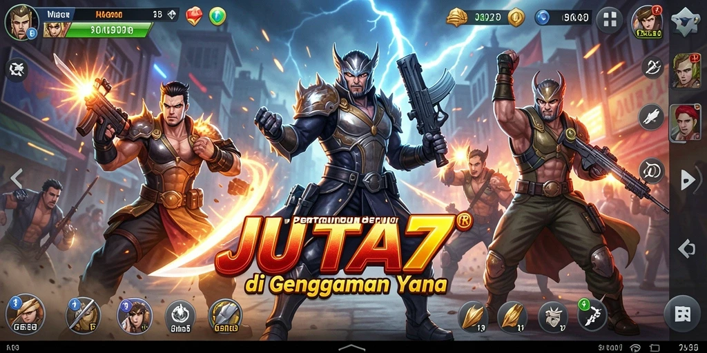 Gameplay JUTA7 yang mendebarkan dan penuh aksi pertarungan.