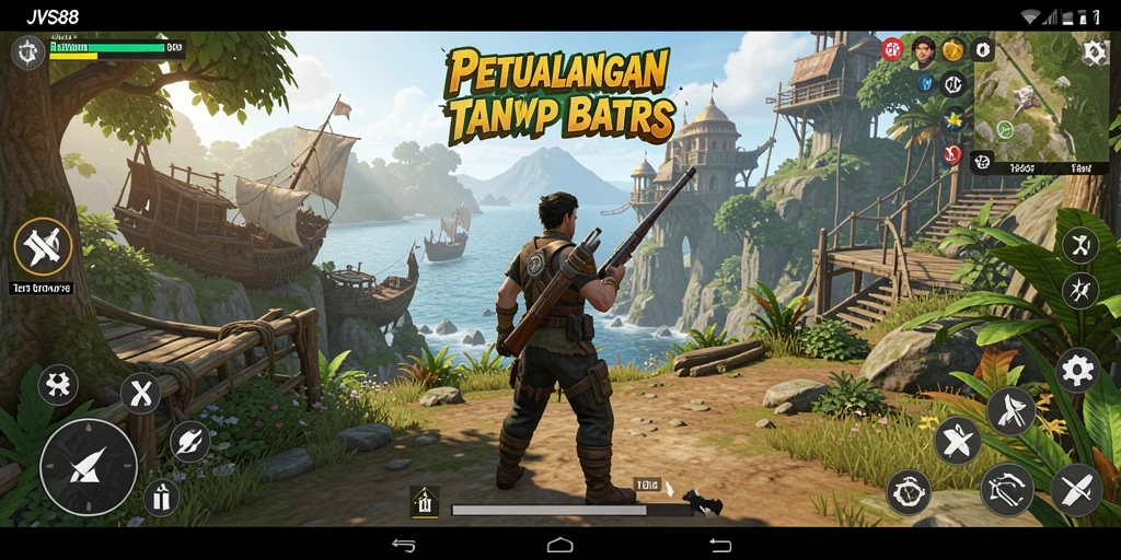 Screenshot gameplay JVS88 menampilkan petualangan seru di dunia terbuka.