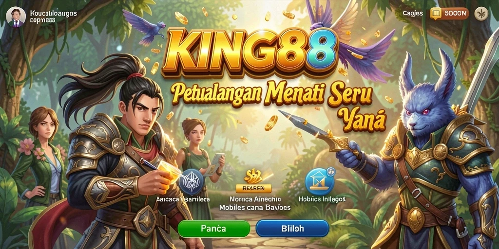 Tampilan gameplay <strong>KING88</strong> yang penuh aksi dan petualangan menantang.