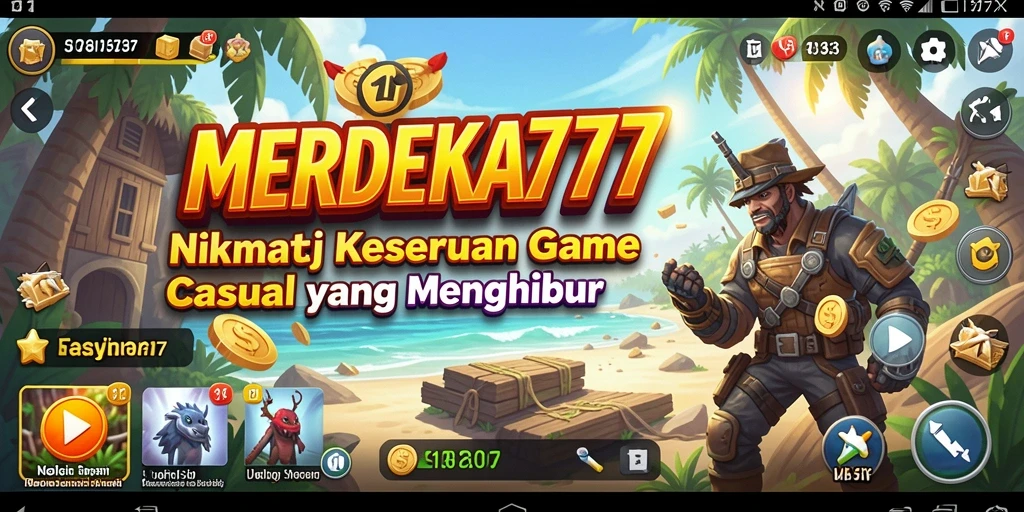 Tampilan gameplay seru dan penuh warna dari MERDEKA777.