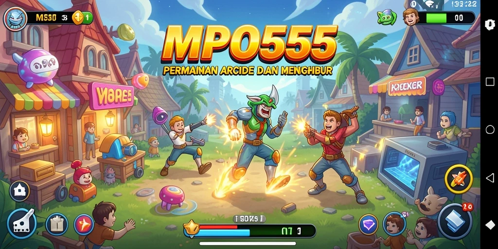 Tampilan gameplay seru dari MPO555 yang menampilkan aksi Arcade yang dinamis.