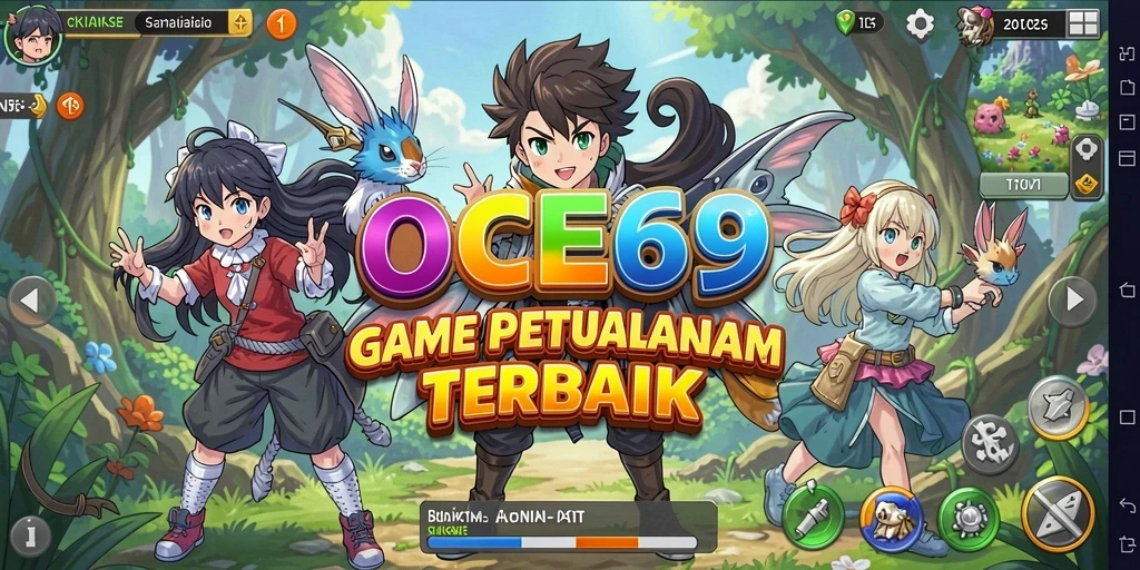 Tampilan gameplay OCE69 yang menampilkan petualangan seru dalam dunia Anime.