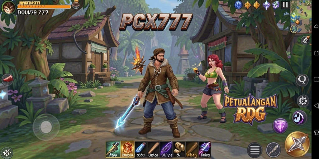Screenshot gameplay PCX777 yang menampilkan aksi seru dalam dunia RPG.