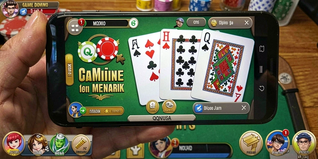 Screenshot gameplay QQNUSA yang menampilkan keseruan bermain Domino.