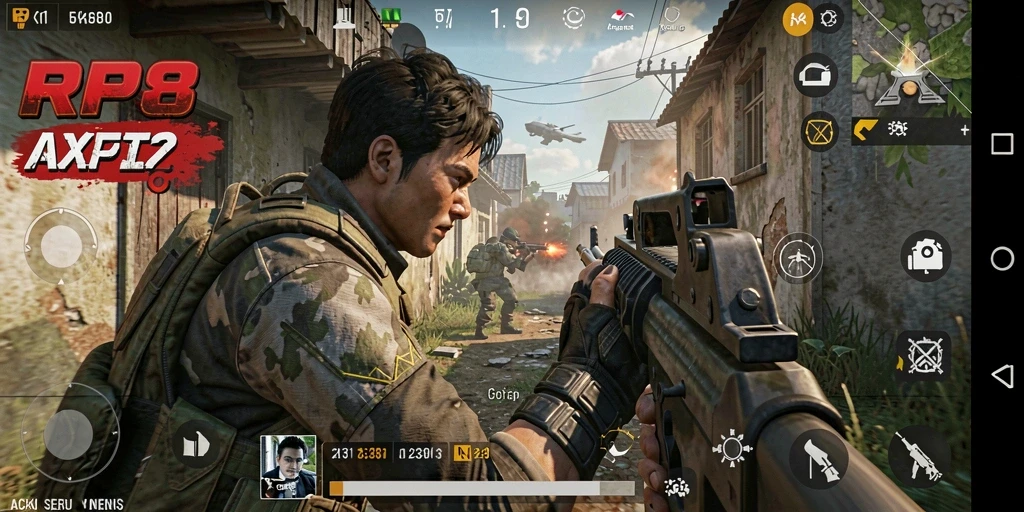 Gameplay menarik dengan aksi pertempuran FPS yang intens.