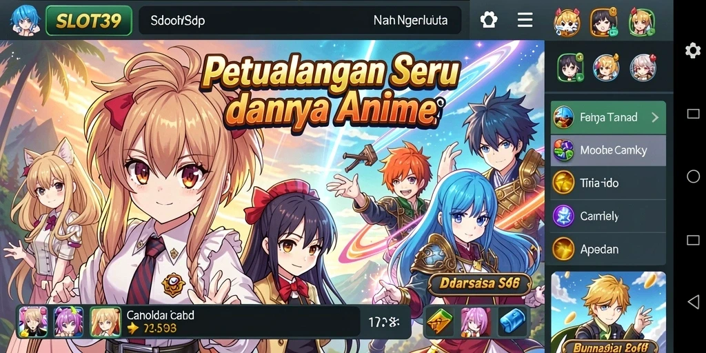Tampilan menarik dari gameplay SLOT39 dengan karakter Anime.