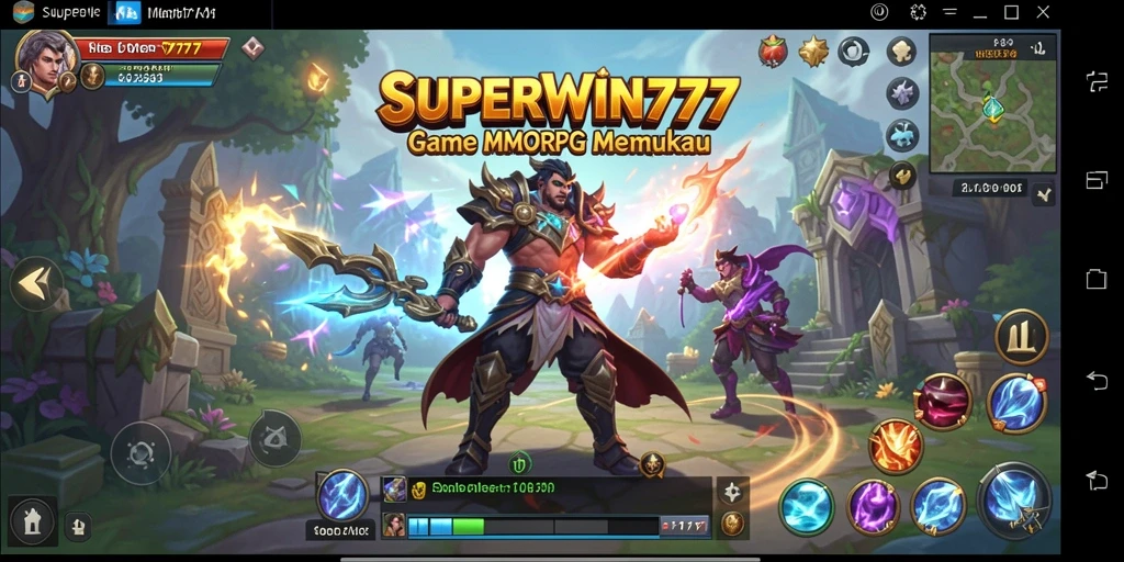 Screenshot utama SUPERWIN777 menampilkan momen epic dalam gameplay MMORPG.