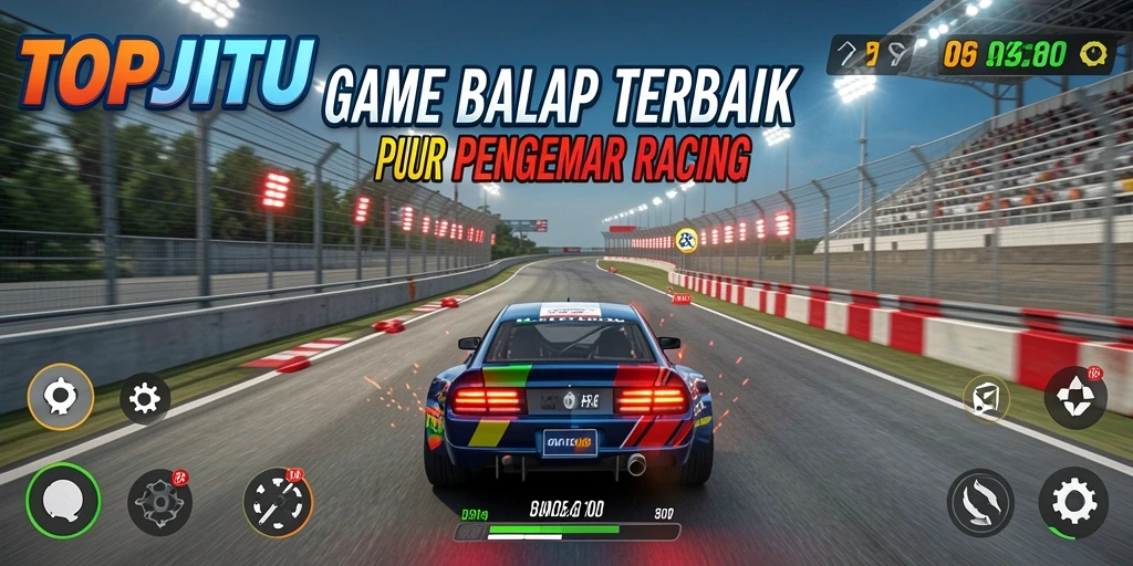 Tampilan gameplay menegangkan dalam <strong>TOPJITU</strong> yang penuh aksi balap.
