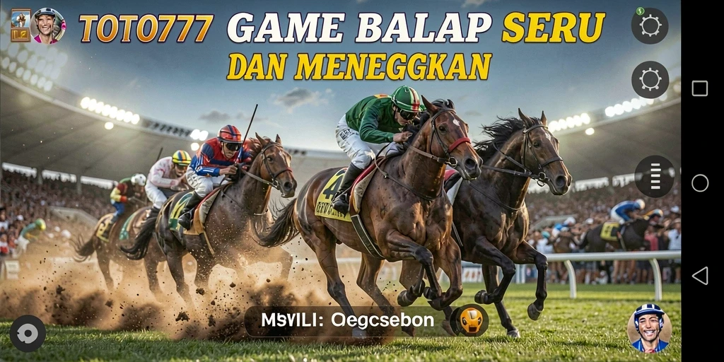 Tampilan gameplay TOTO777 dengan aksi balapan yang mendebarkan.