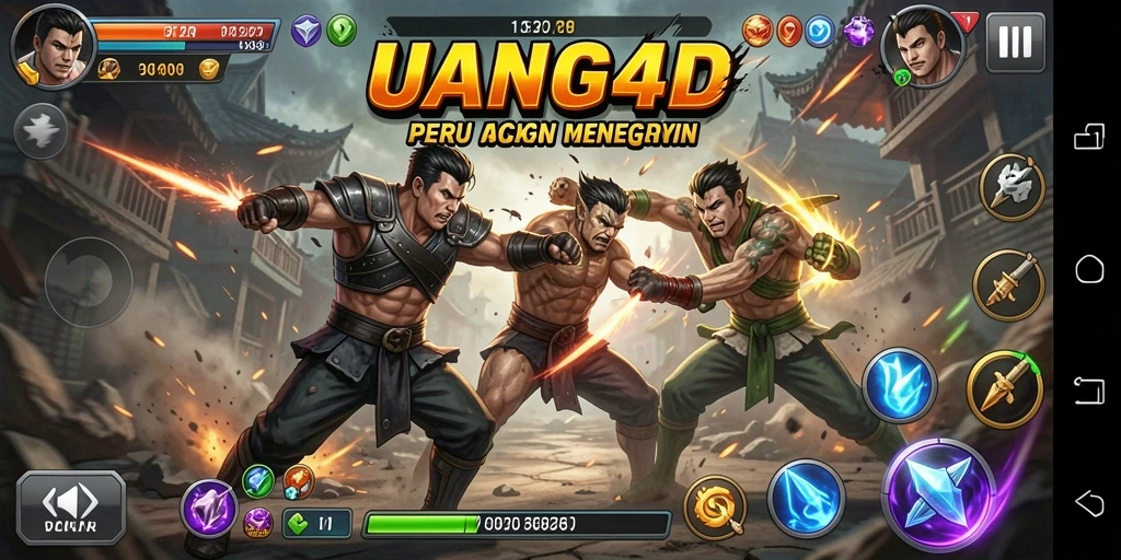 Gameplay UANG4D yang penuh aksi dan pertarungan seru.