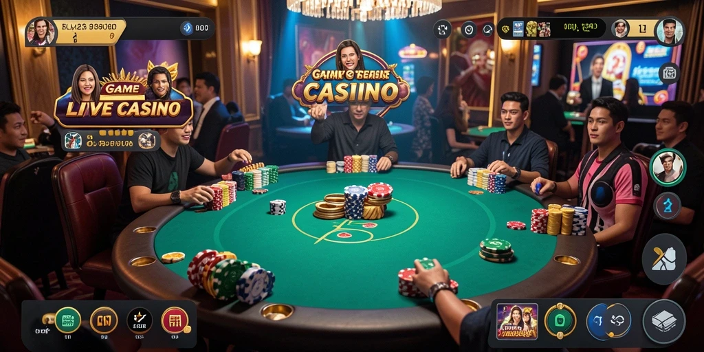 Tampilan gameplay Live Casino yang mendebarkan dan interaktif.